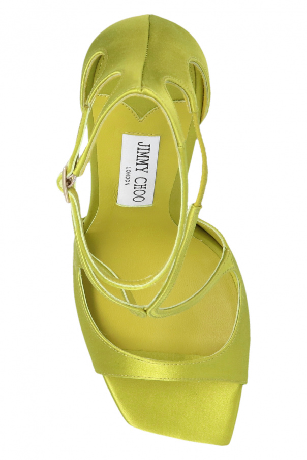 JIMMY CHOO の靴♪ ★AZIA★ 110mm【多色在庫】 Black Patent Leather Sandals | AZIA 110 | Winter 2021
